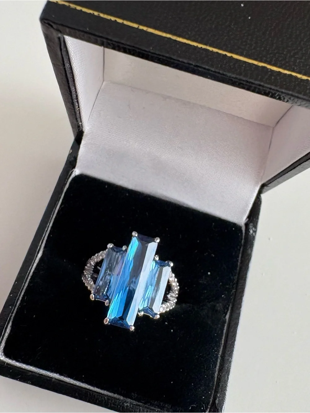 Bomb Party Decide on A Reason Ring RBP6123 Aqua Blue Spinel Rhodium Plating